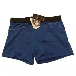 Godsen Blue  Black Swim Shorts Size Medium